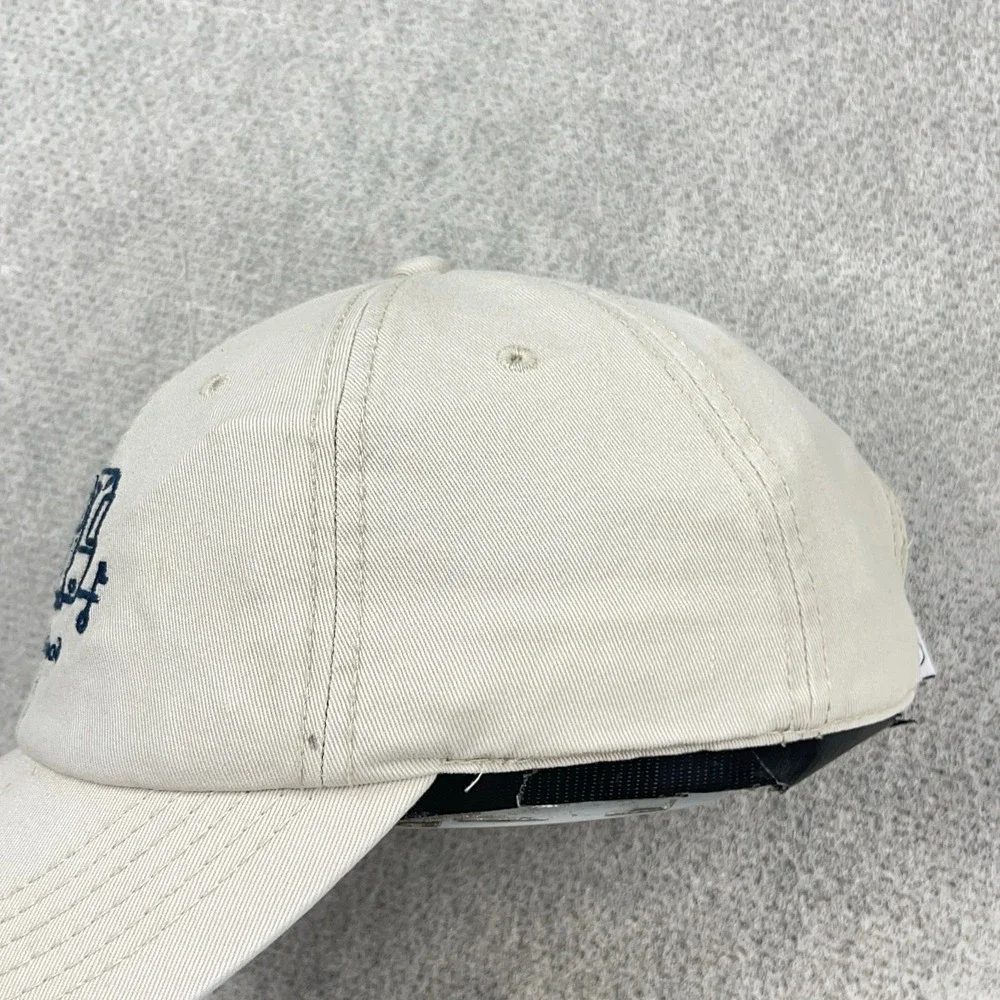 Life Is Good Hat Strap Back Baseball Cap Tan Khaki Camp Camper Adjustable Adult